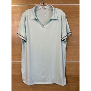 NWOT V1 Dnery Shirt Women’s Size XL Short Sleeve Polo Light Greenish Blue